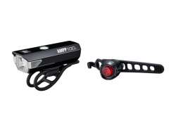Cateye AMPP100/LD160R Zestaw Oswietlenia LED Akumulator - Czarny