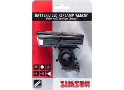 Simson Ameze Lampka Przednia LED Baterie - Czarny