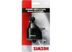 Simson Dynamo Lewe 2 x 2 Pin - Czarny