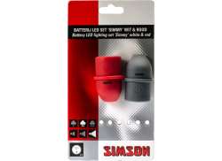 Simson Simmy 3 Zestaw Oswietlenia LED Baterie - Czerwony/Szary